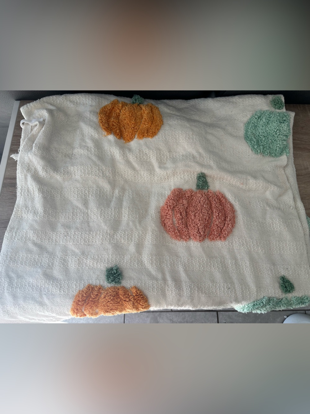 Rachel Zoe Farmhouse Pastel Pumpkin Blanket NWT